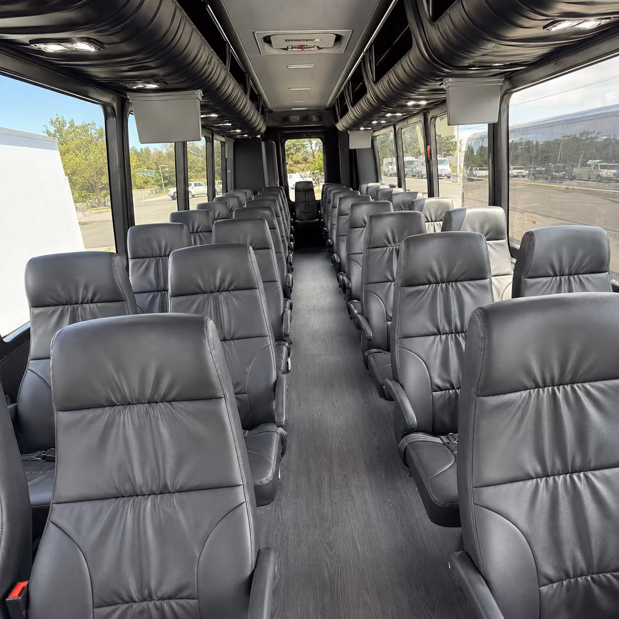 denton comfortable charter buses for government military personnel