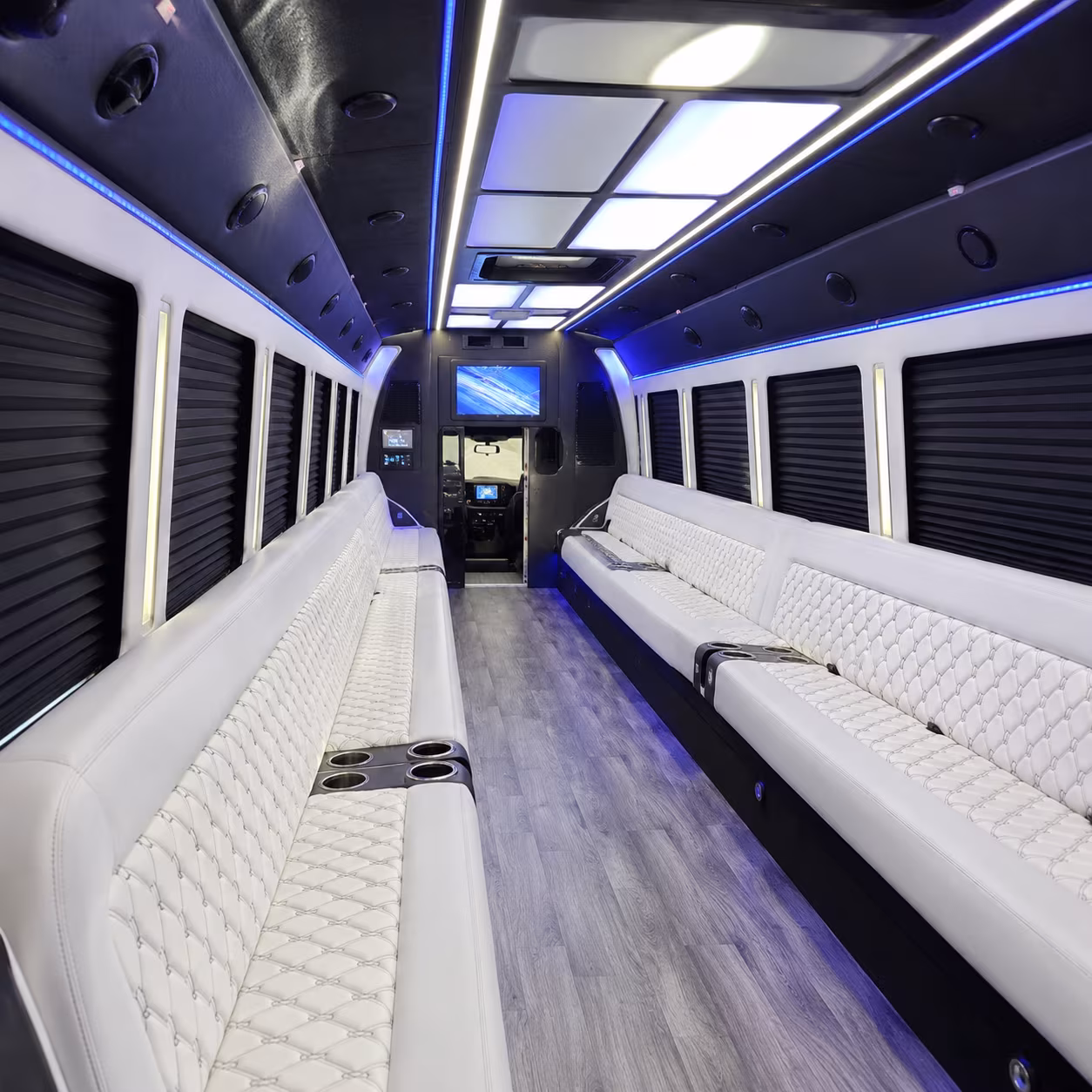 norman party bus rental interior